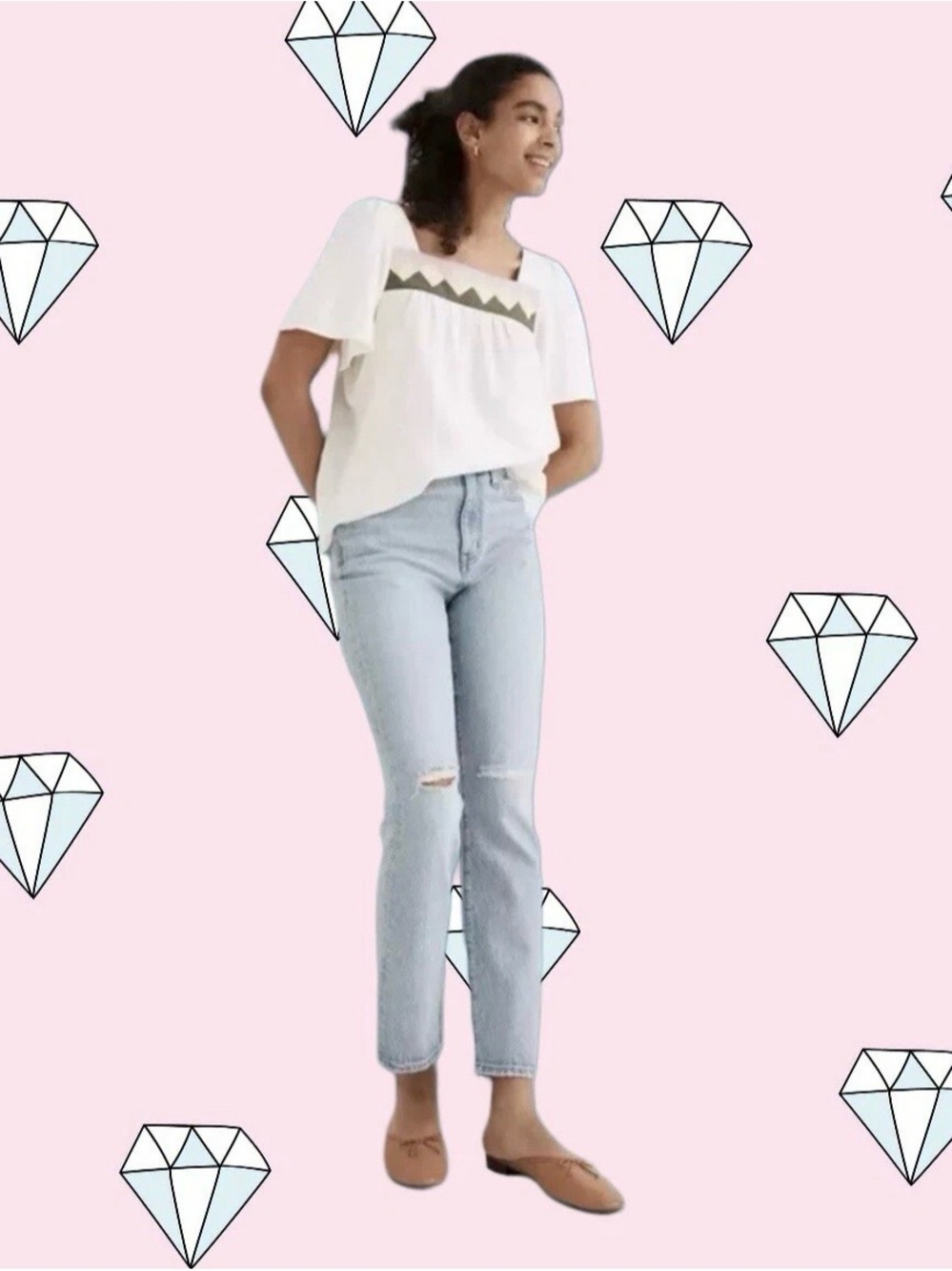 Madewell NWT The High-Rise Slim Crop Boyjean In Dumas Wash: Ripped Edition Sz 25